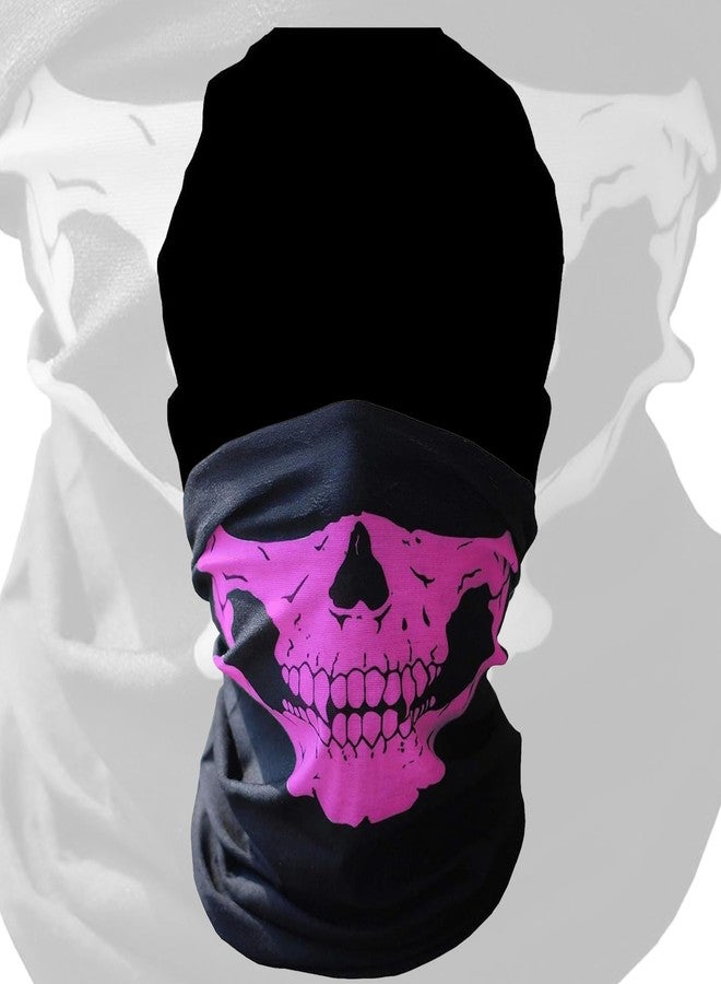 نيكافي قناع رأس سحري متعدد الوظائف من نيكافي، سهل التركيب، يحافظ على الدفء، مناسب للهالوين، على شكل جمجمة وقناع وجه قابل للتغيير (عبوة من 6 قطع، لون وردي فاتح). - Image 3